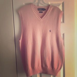 Men’s Pink Polo Sweater Vest